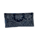 Handcrafted Velvet Beaded Clutch Bag with Chain Strap in Navy Blue Floral Design